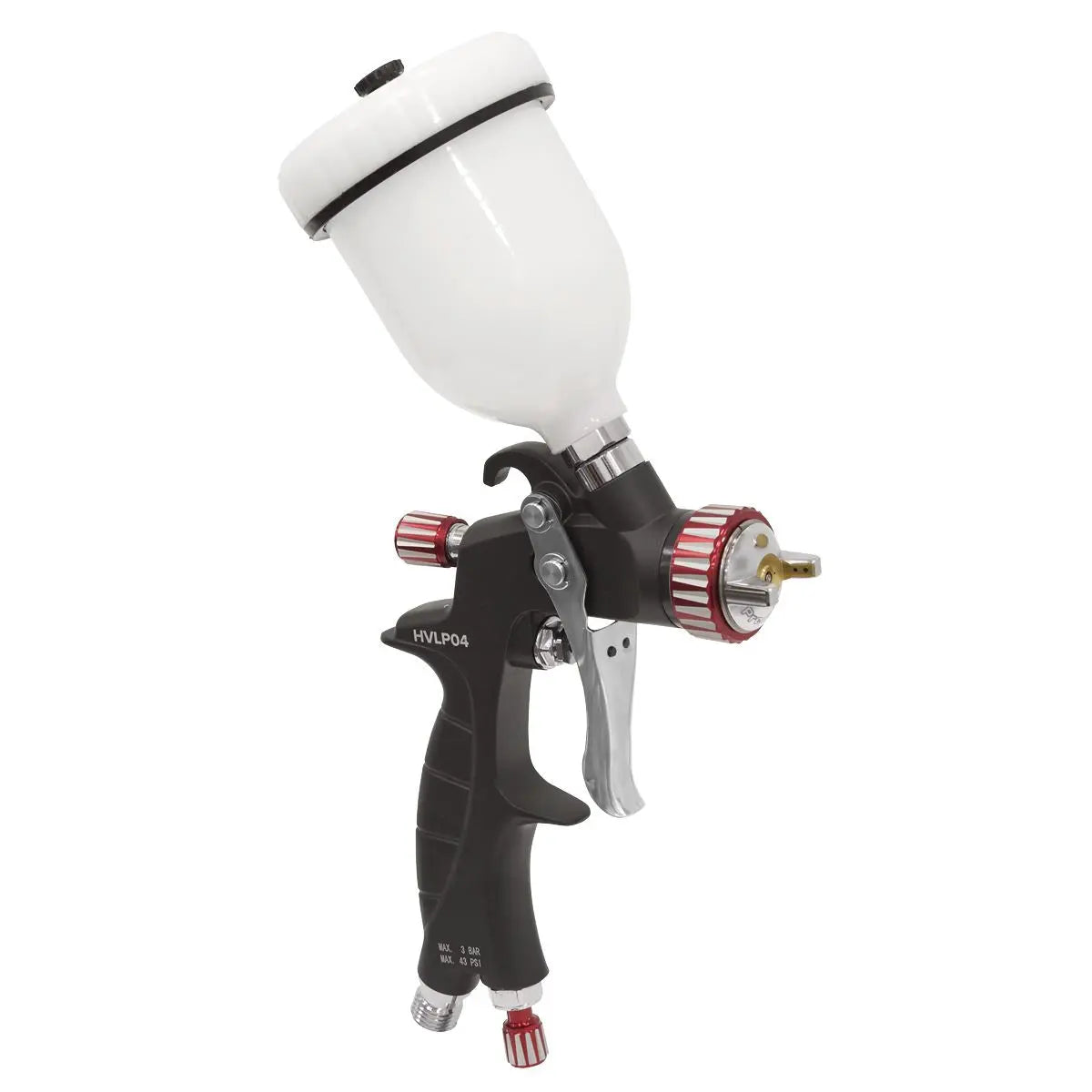 Sealey Premier HVLP Gravity Feed Touch Up Spray Gun 1mm Nozzle Set Up  White Rose Tools