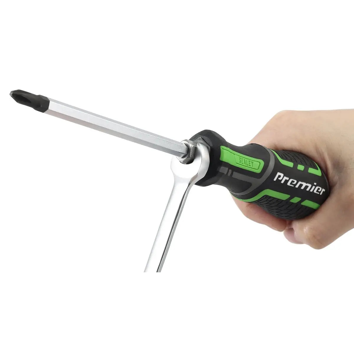 Sealey Premier Hammer-Thru Screwdriver Set Hi-Vis Green 6pc 