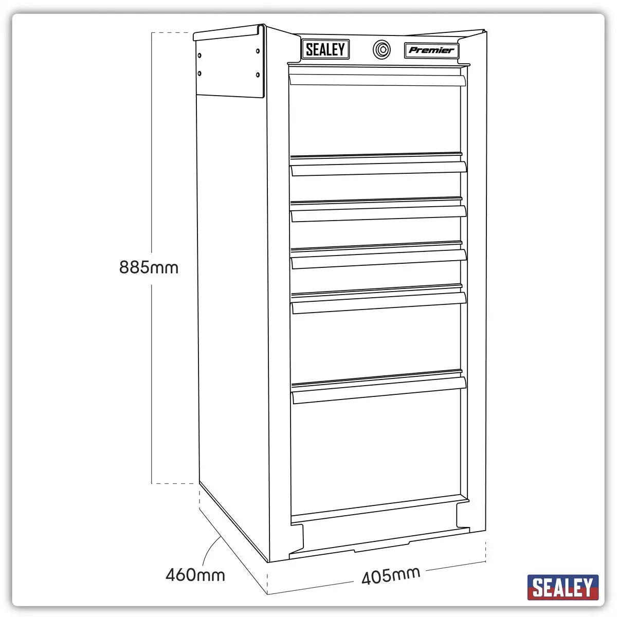 Sealey Premier Hang-On Chest 6 Drawer Heavy-Duty  White Rose Tools