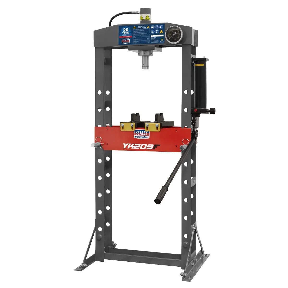 Sealey Premier Heavy-Duty Floor Type Hydraulic Press 20 Tonne  White Rose Tools