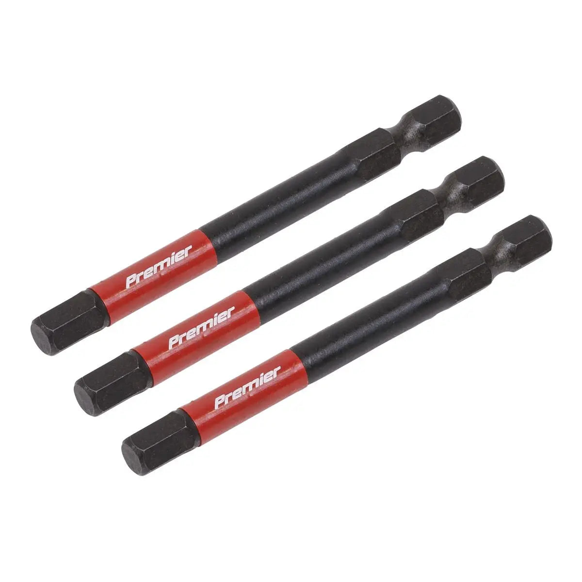 Sealey Premier Hex 6mm Impact Power Tool Bits 75mm - 3pc 