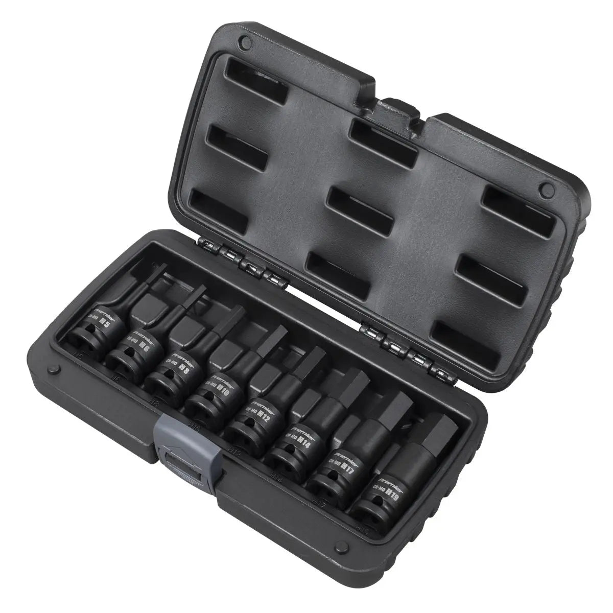 Sealey Premier Hex Impact Socket Bit Set 1/2"Sq Drive 8pc  White Rose Tools