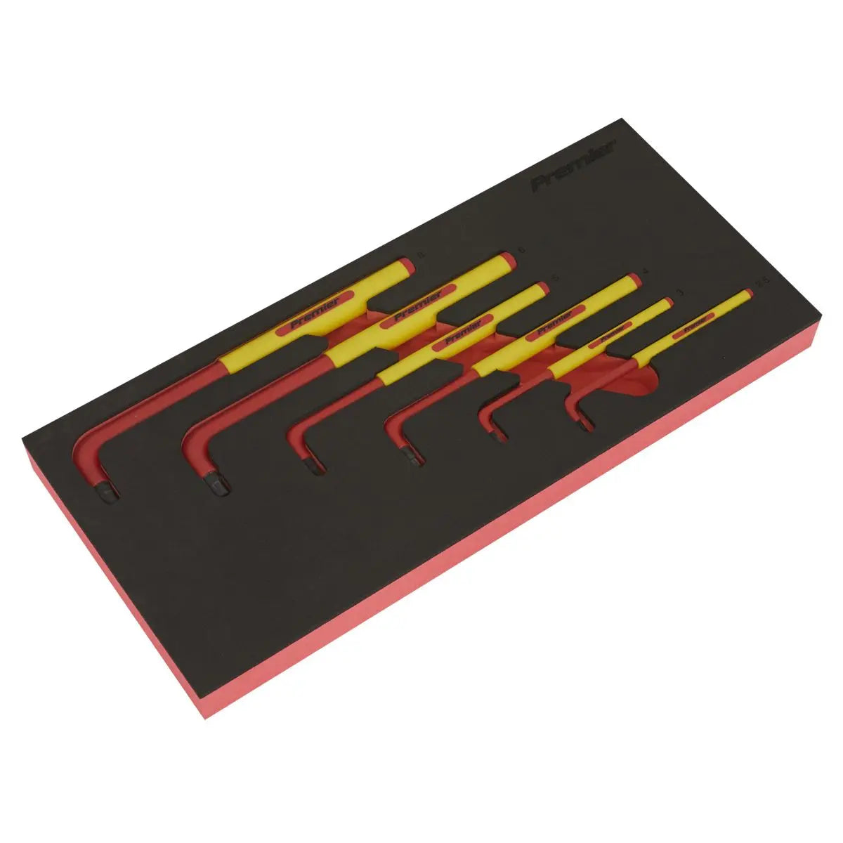 Sealey Premier Hex Key Set with Tool Tray 6pc - VDE Approved  White Rose Tools