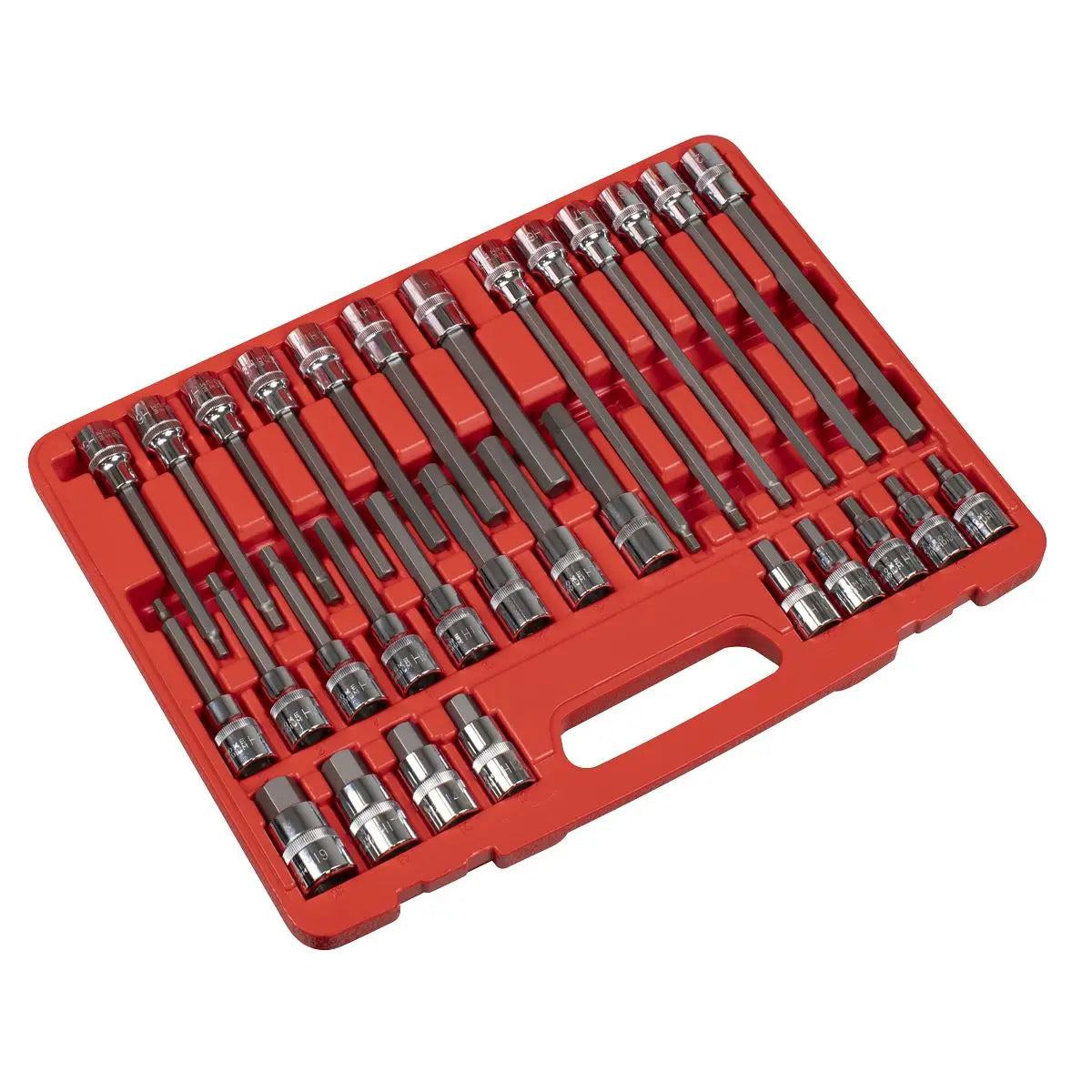 Sealey Premier Hex Socket Bit Set 30pc 1/2"Sq Drive 