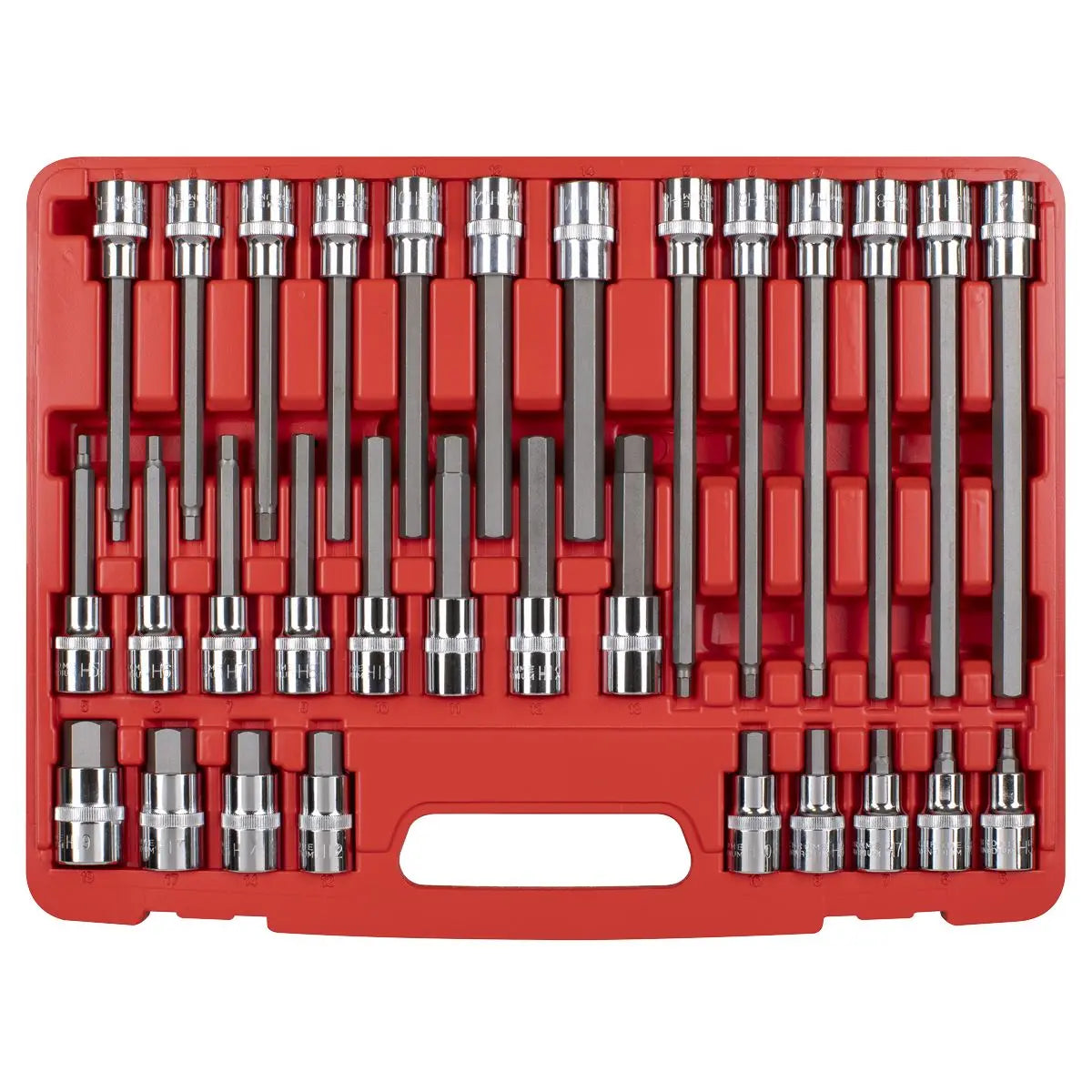 Sealey Premier Hex Socket Bit Set 30pc 1/2"Sq Drive 