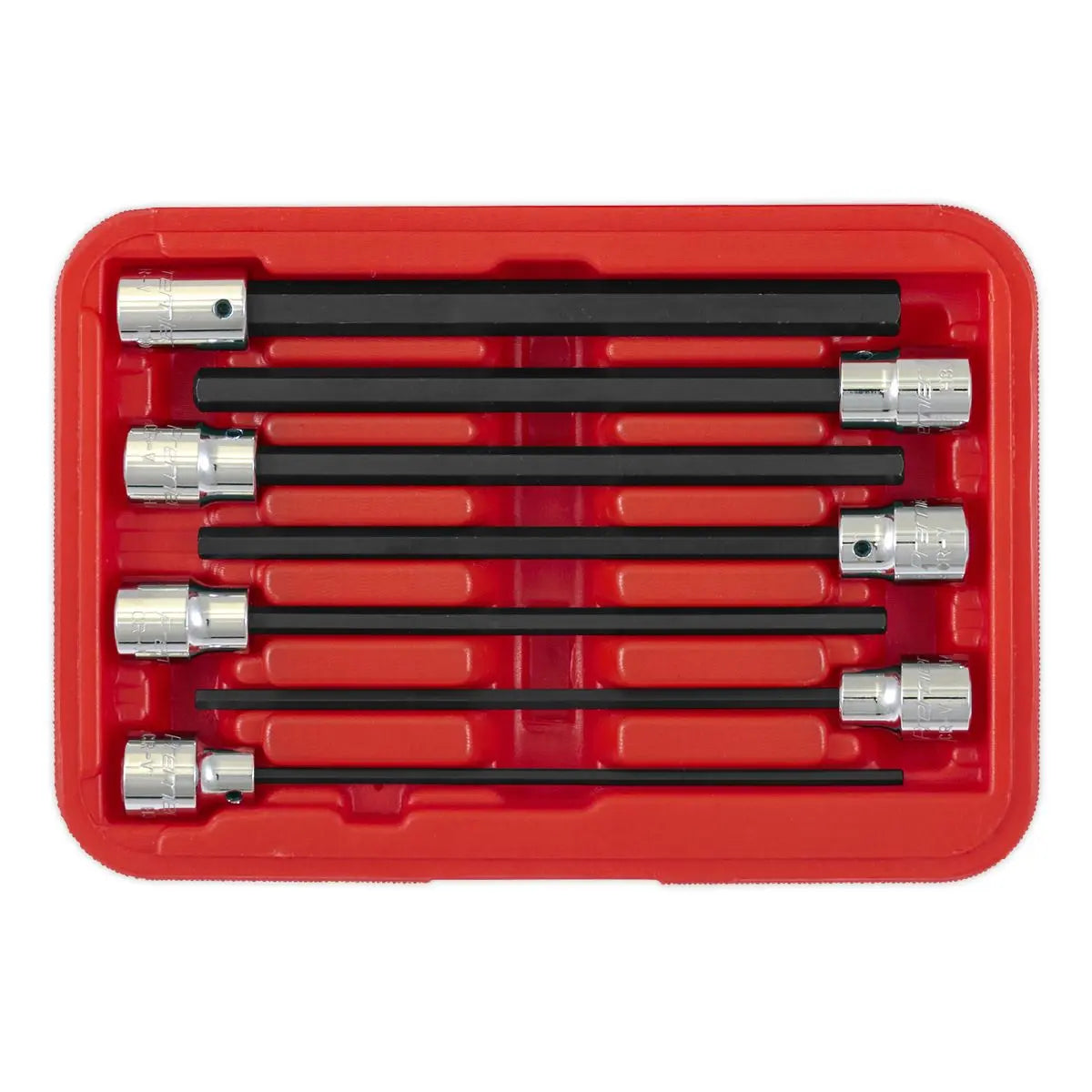 Sealey Premier Hex Socket Bit Set 7pc 3/8"Sq Drive 150mm Metric 