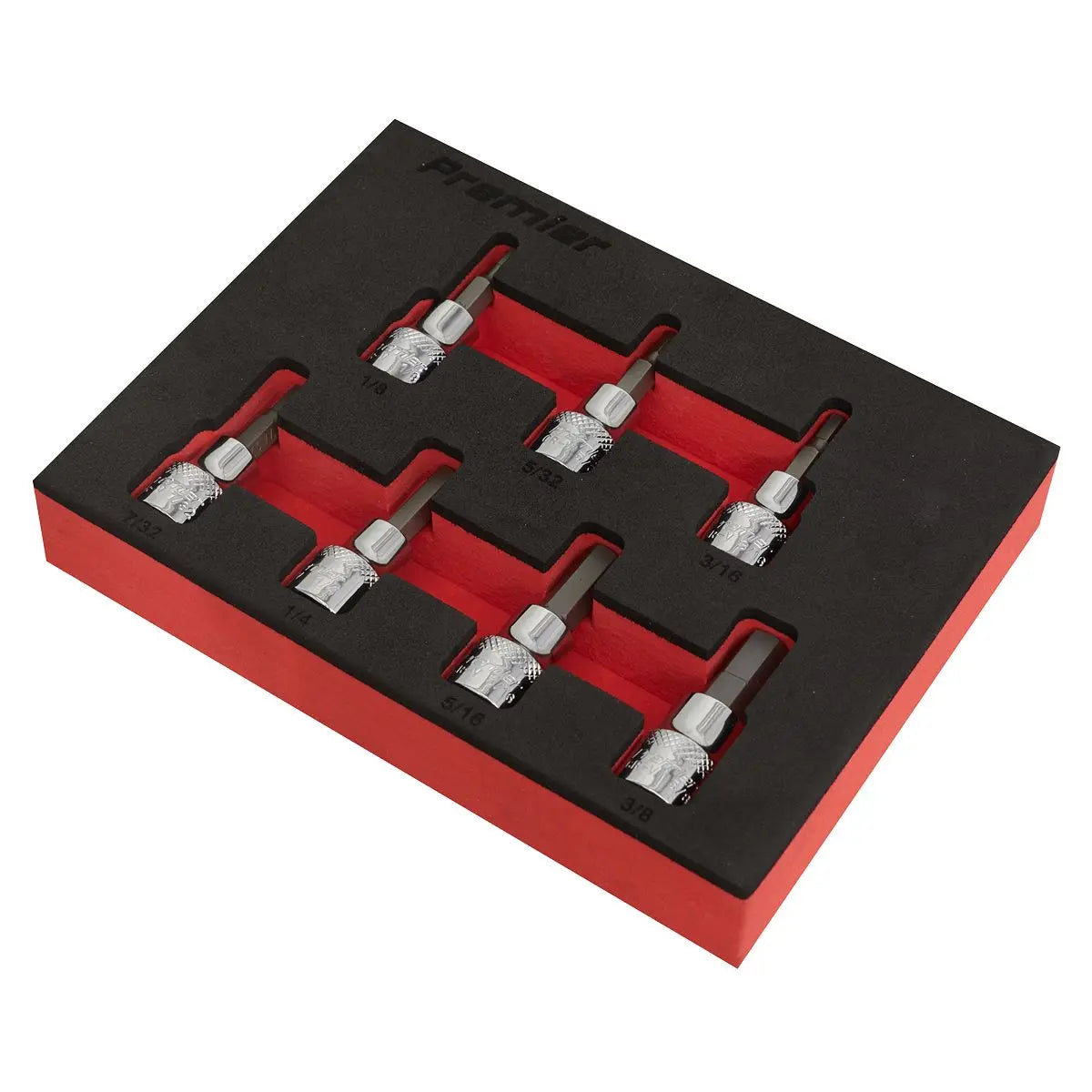 Sealey Premier Hex Socket Bit Set 7pc 3/8"Sq Drive - Imperial 