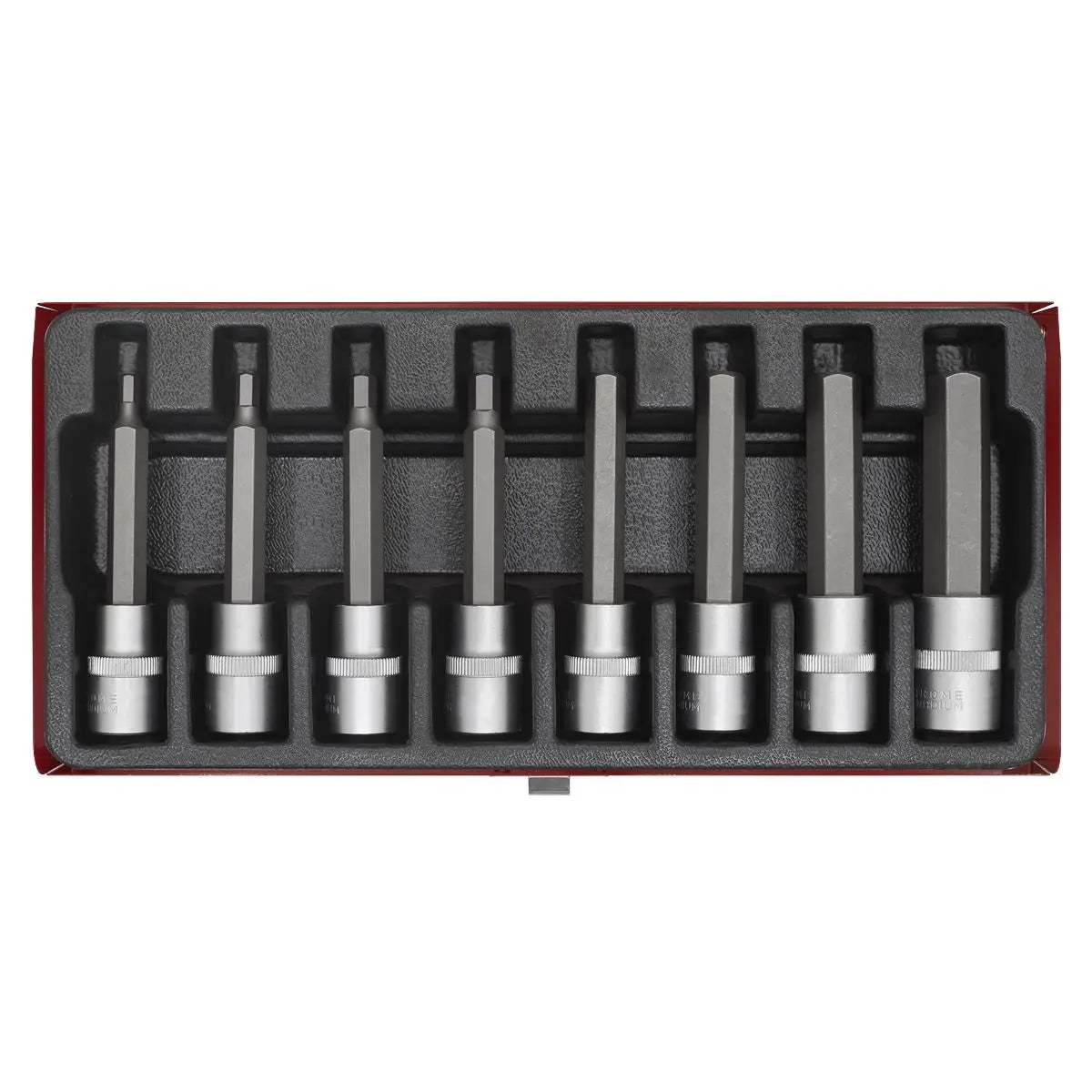 Sealey Premier Hex Socket Bit Set 8pc 1/2"Sq Drive Metric 