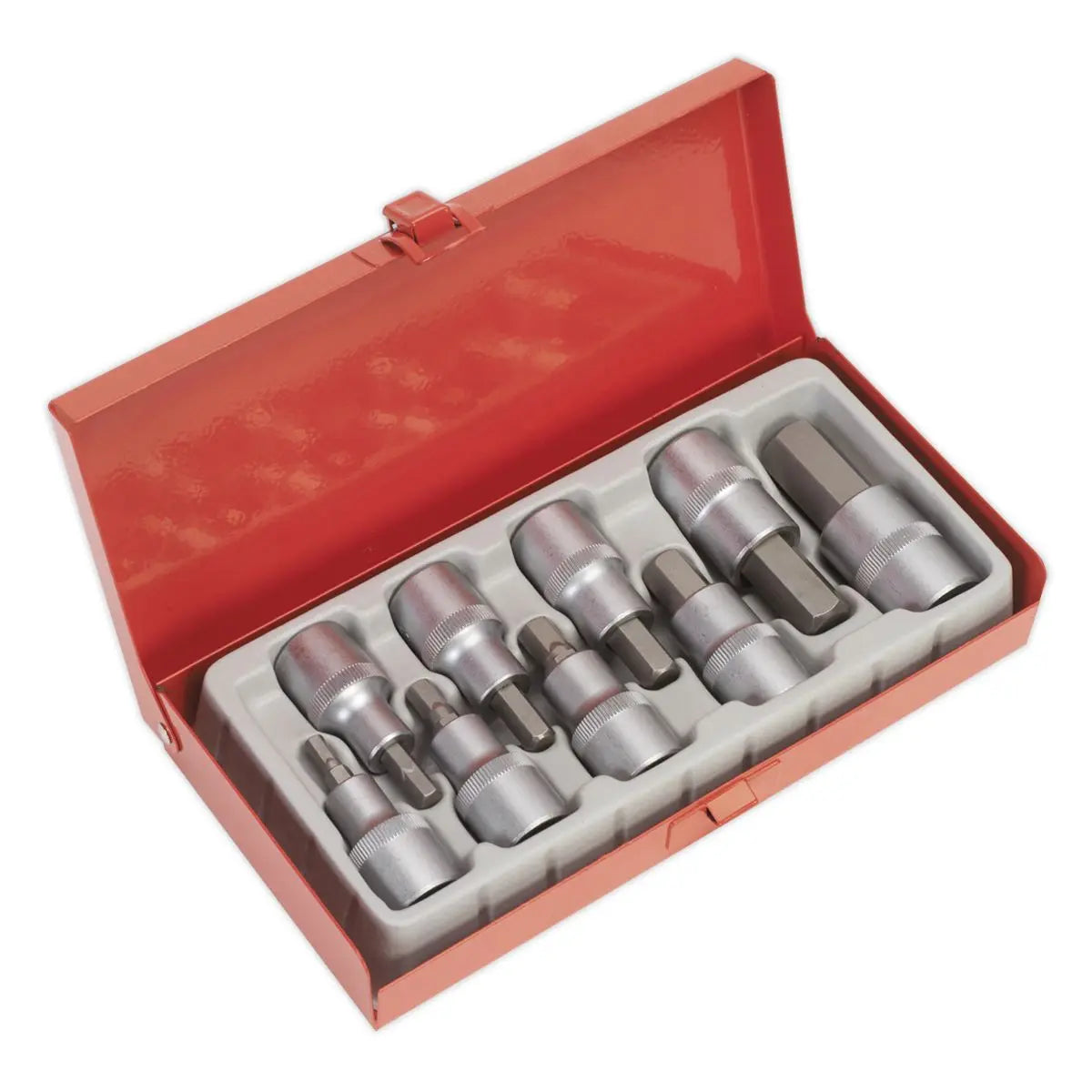 Sealey Premier Hex Socket Bit Set 9pc 1/2"Sq Drive 