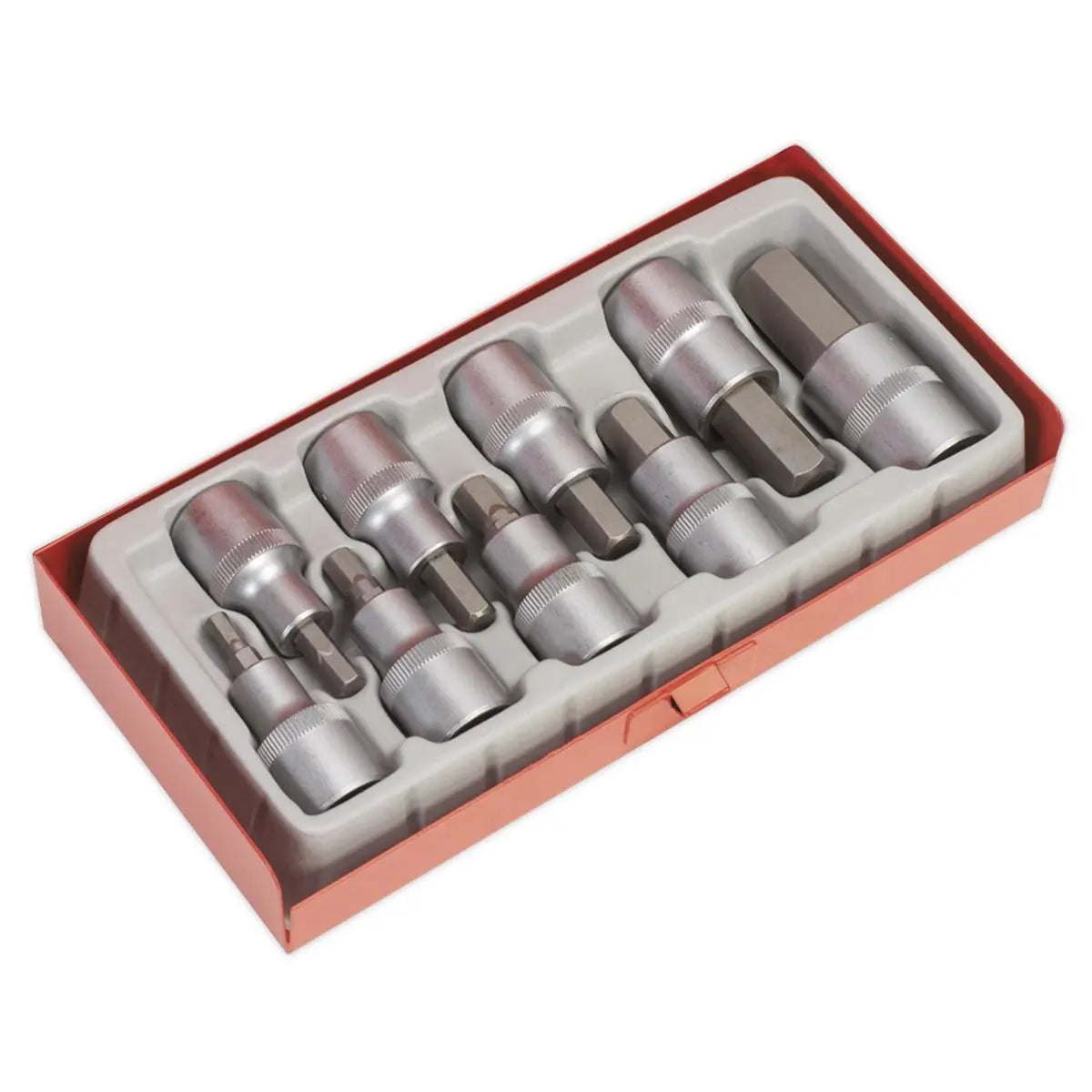 Sealey Premier Hex Socket Bit Set 9pc 1/2"Sq Drive 