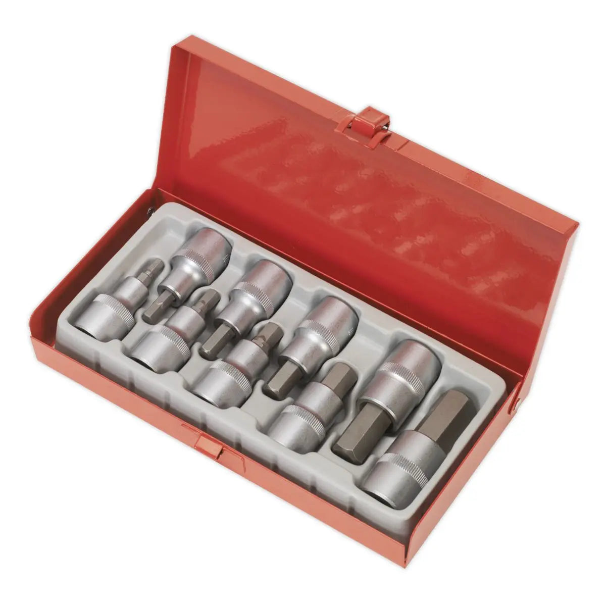 Sealey Premier Hex Socket Bit Set 9pc 1/2"Sq Drive 