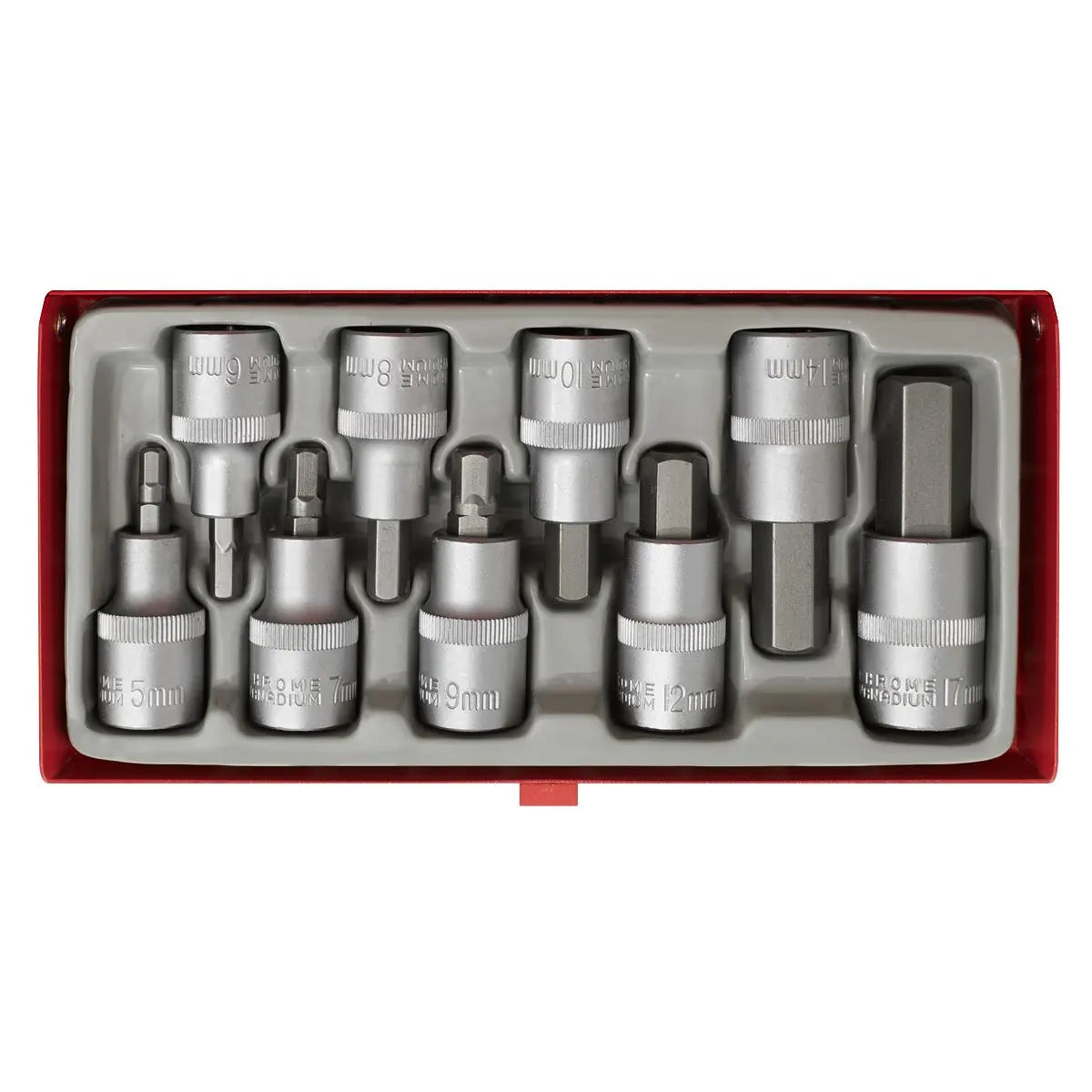 Sealey Premier Hex Socket Bit Set 9pc 1/2"Sq Drive 