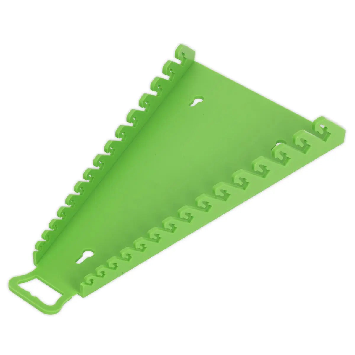 Sealey Premier High Visibility Green Reverse Spanner Rack 15 Capacity Hanging Toolbox 