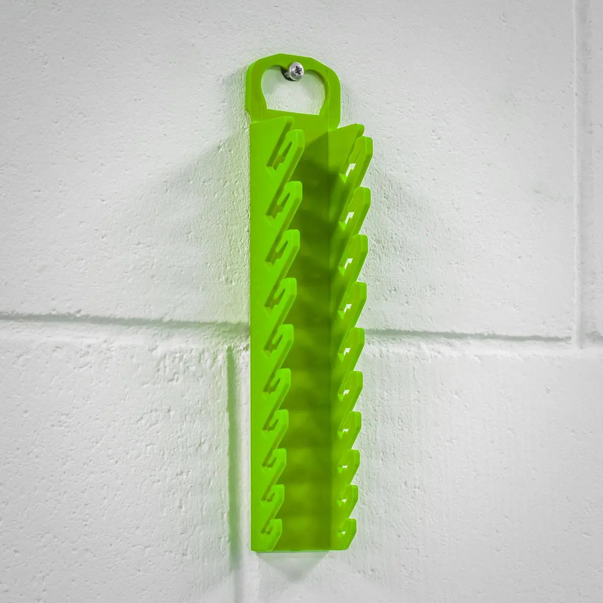 Sealey Premier High Visibility Green Stubby Spanner Rack 10 Capacity Hanging Toolbox 
