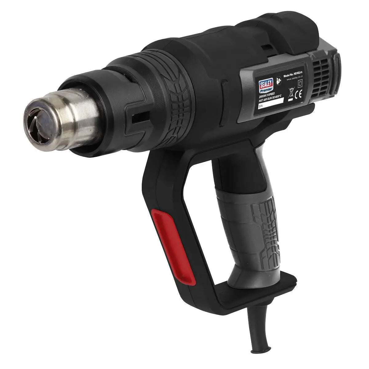 Variable Hot Sealey Premier Hot Air Gun 2000W 3-Speed 50-600°C Variable Heat