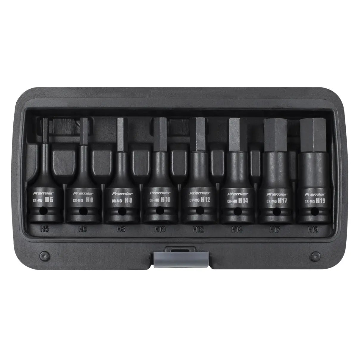 Sealey Premier Impact Hex Socket Bit Set 1/2"Sq Drive 