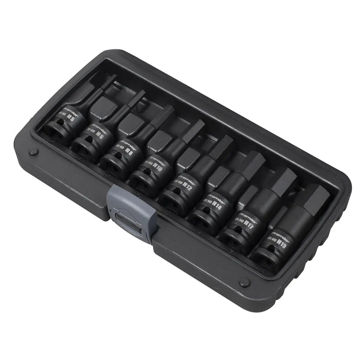 Sealey Premier Impact Hex Socket Bit Set 1/2"Sq Drive 