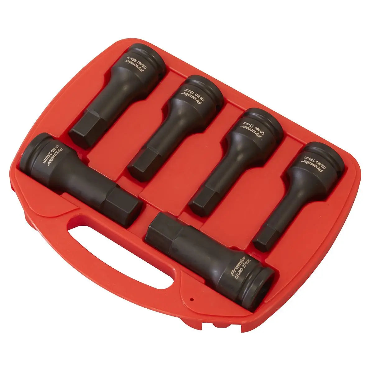 Sealey Premier Impact Hex Socket Bit Set 6pc 3/4"Sq Drive 