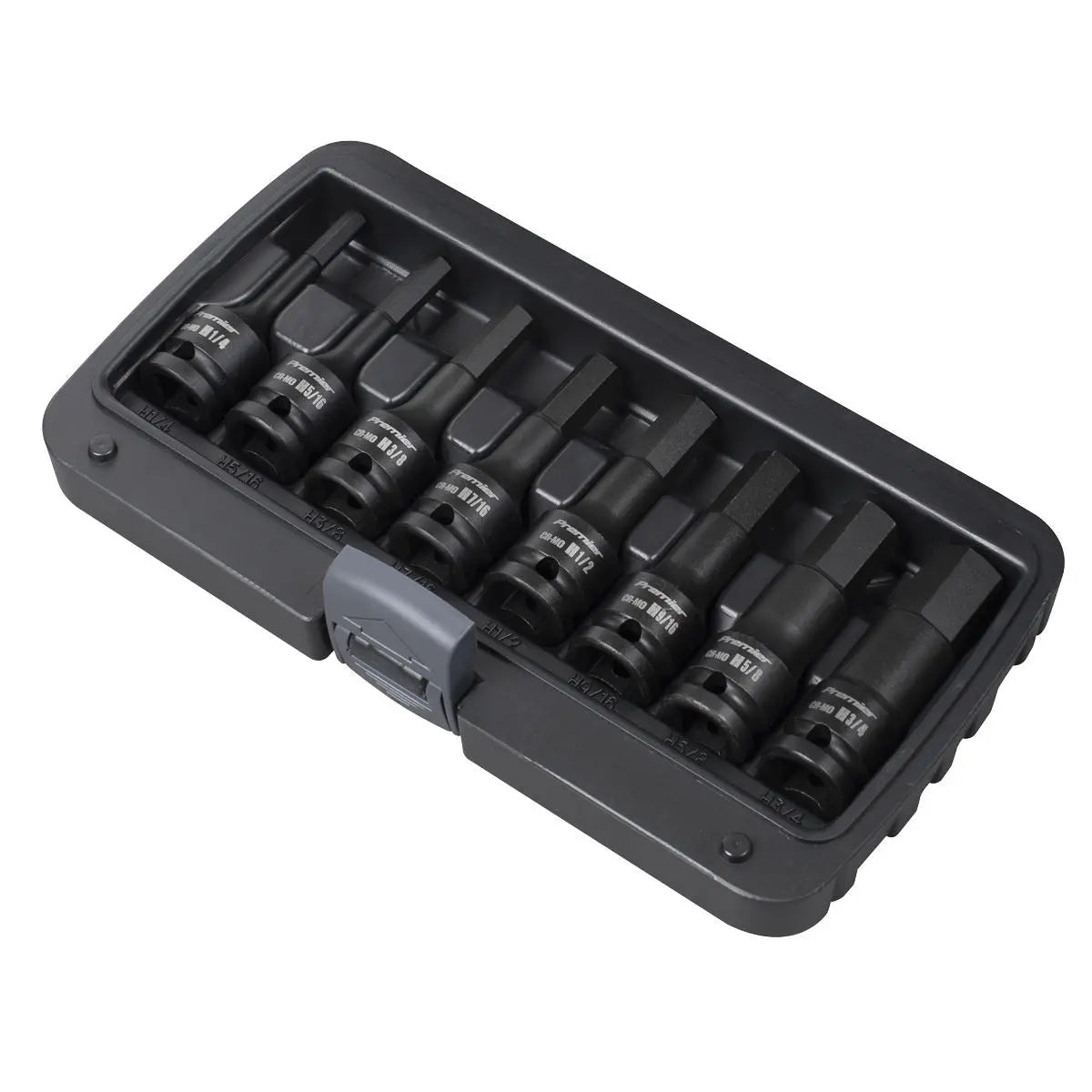 Sealey Premier Impact Hex Socket Bit Set 8pc 1/2"Sq Drive - Imperial  White Rose Tools