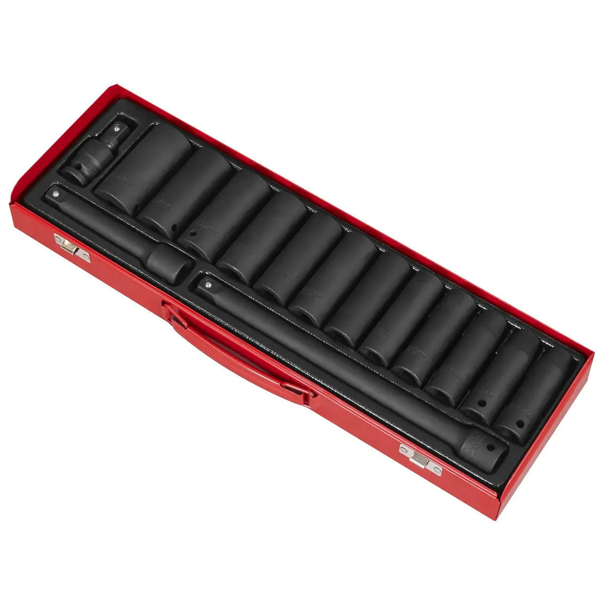 Sealey Premier Impact Socket Set 15pc 1/2"Sq Drive Deep Metric 