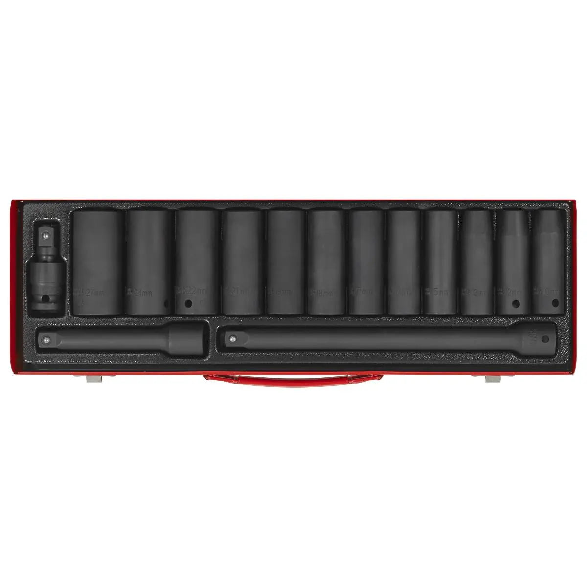 Sealey Premier Impact Socket Set 15pc 1/2"Sq Drive Deep Metric 