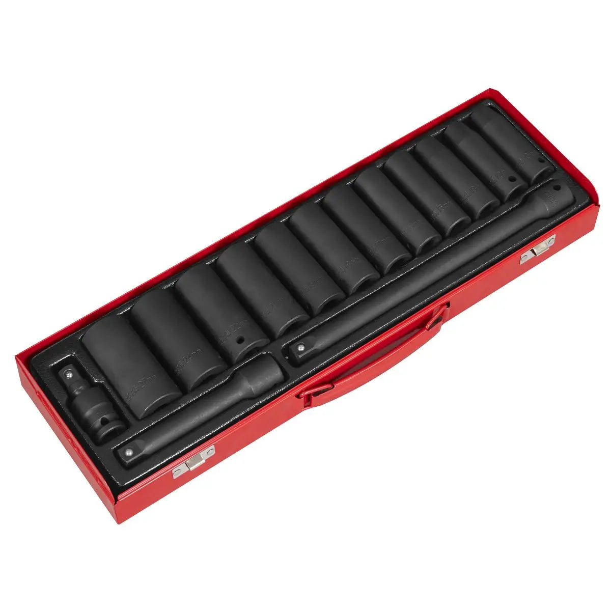Sealey Premier Impact Socket Set 15pc 1/2"Sq Drive Deep Metric 