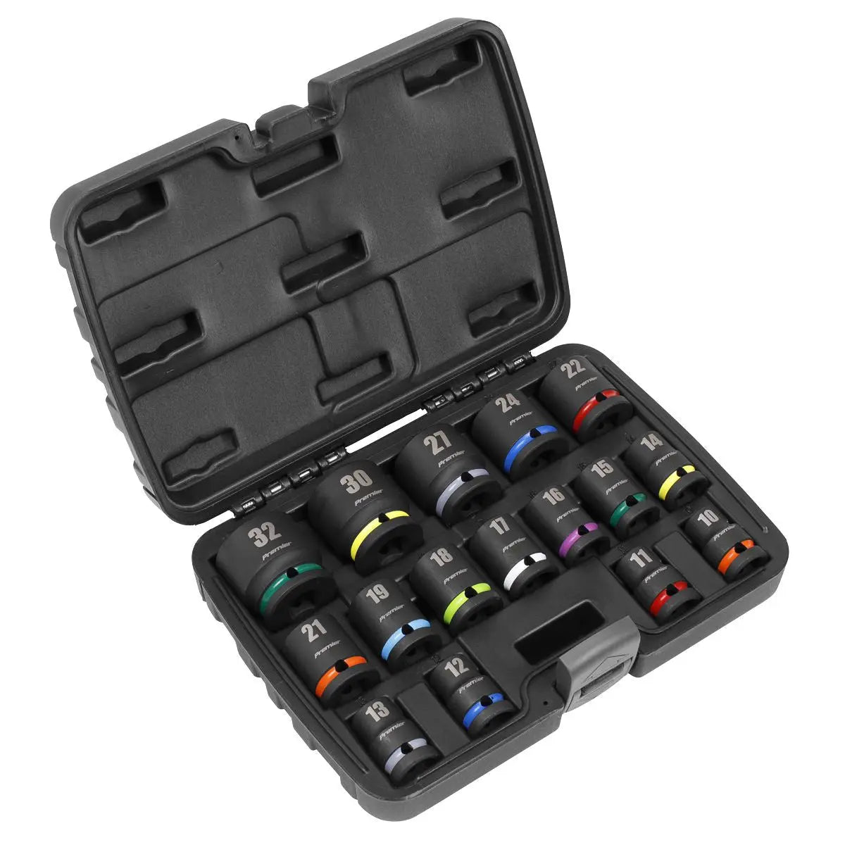 Sealey Premier Impact Socket Set 16pc 1/2”Sq Drive  White Rose Tools