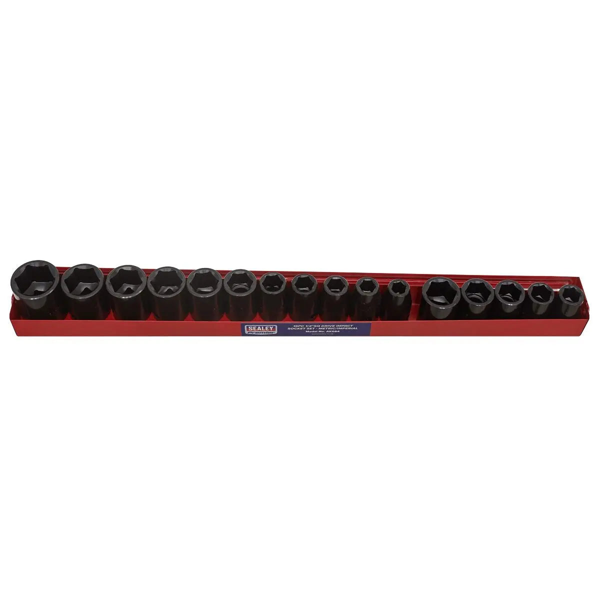 Sealey Premier Impact Socket Set 16pc 1/2"Sq Drive Metric/Imperial 