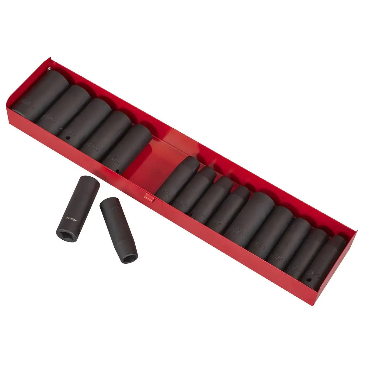 Sealey Premier Impact Socket Set 16pc Deep 1/2"Sq Drive Metric/Imperial 
