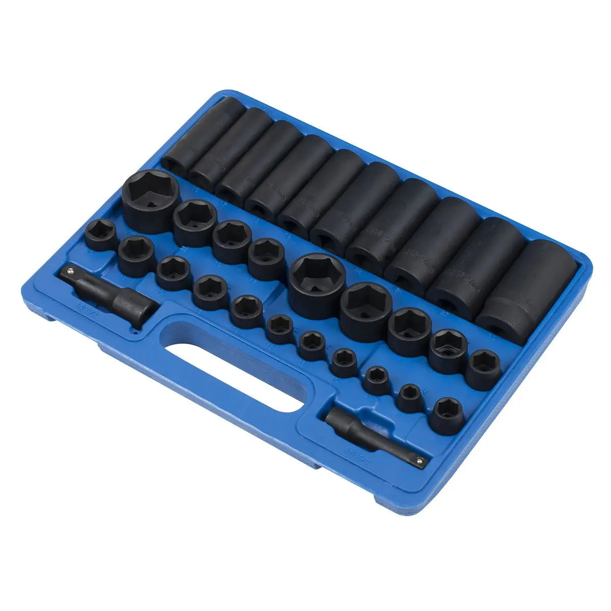 Sealey Premier Impact Socket Set 32pc Standard/Deep 3/8" & 1/2"Sq Drive Metric/Imperial 