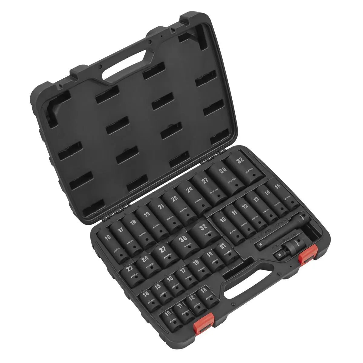 Sealey Premier Impact Socket Set 34pc 1/2"Sq Drive Metric 