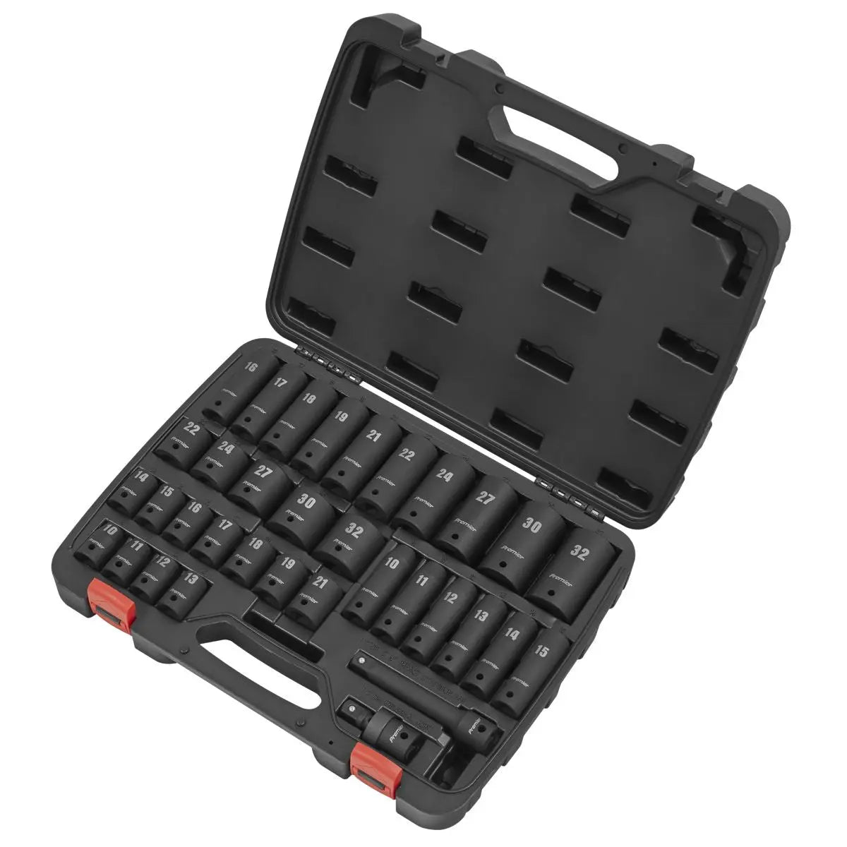 Sealey Premier Impact Socket Set 34pc 1/2"Sq Drive Metric 