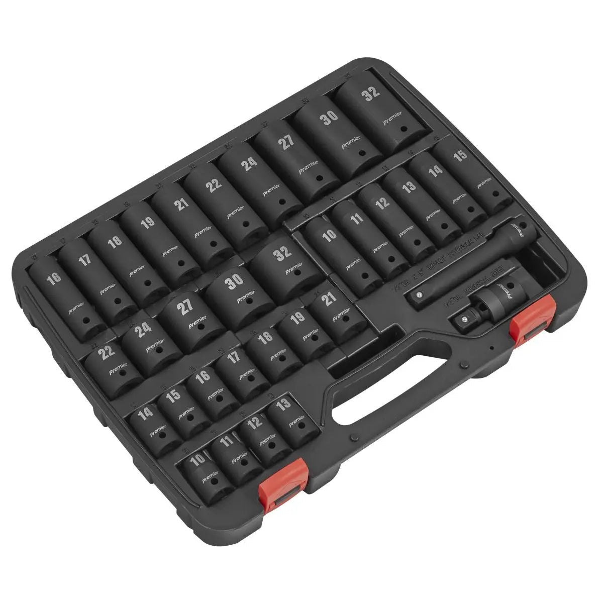 Sealey Premier Impact Socket Set 34pc 1/2"Sq Drive Metric 
