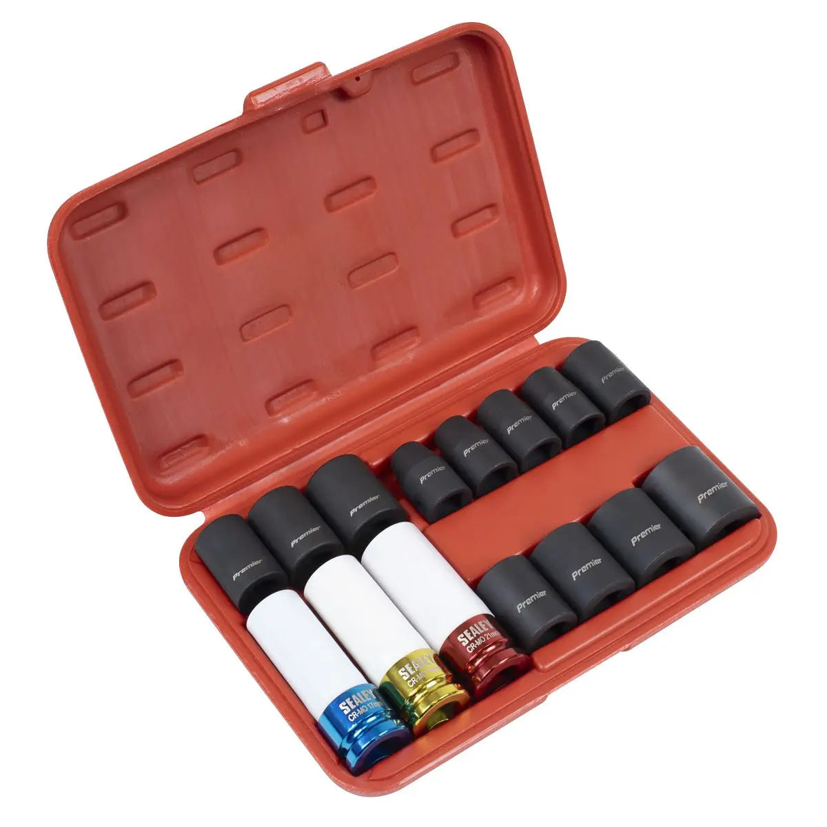 Sealey Premier Impact Socket & Wheel Nut Removal Set 15pc 1/2"Sq Drive 