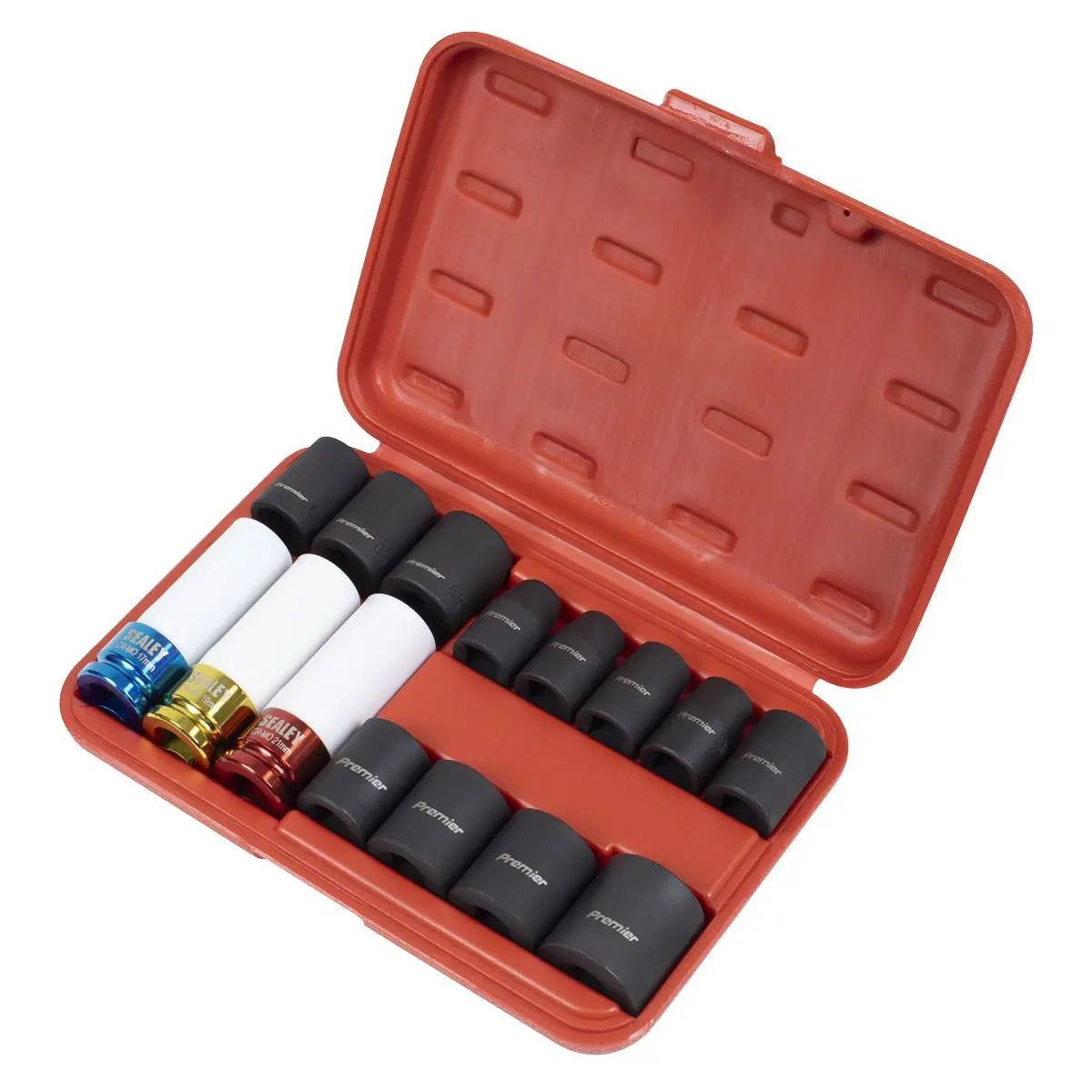 Sealey Premier Impact Socket & Wheel Nut Removal Set 15pc 1/2"Sq Drive 