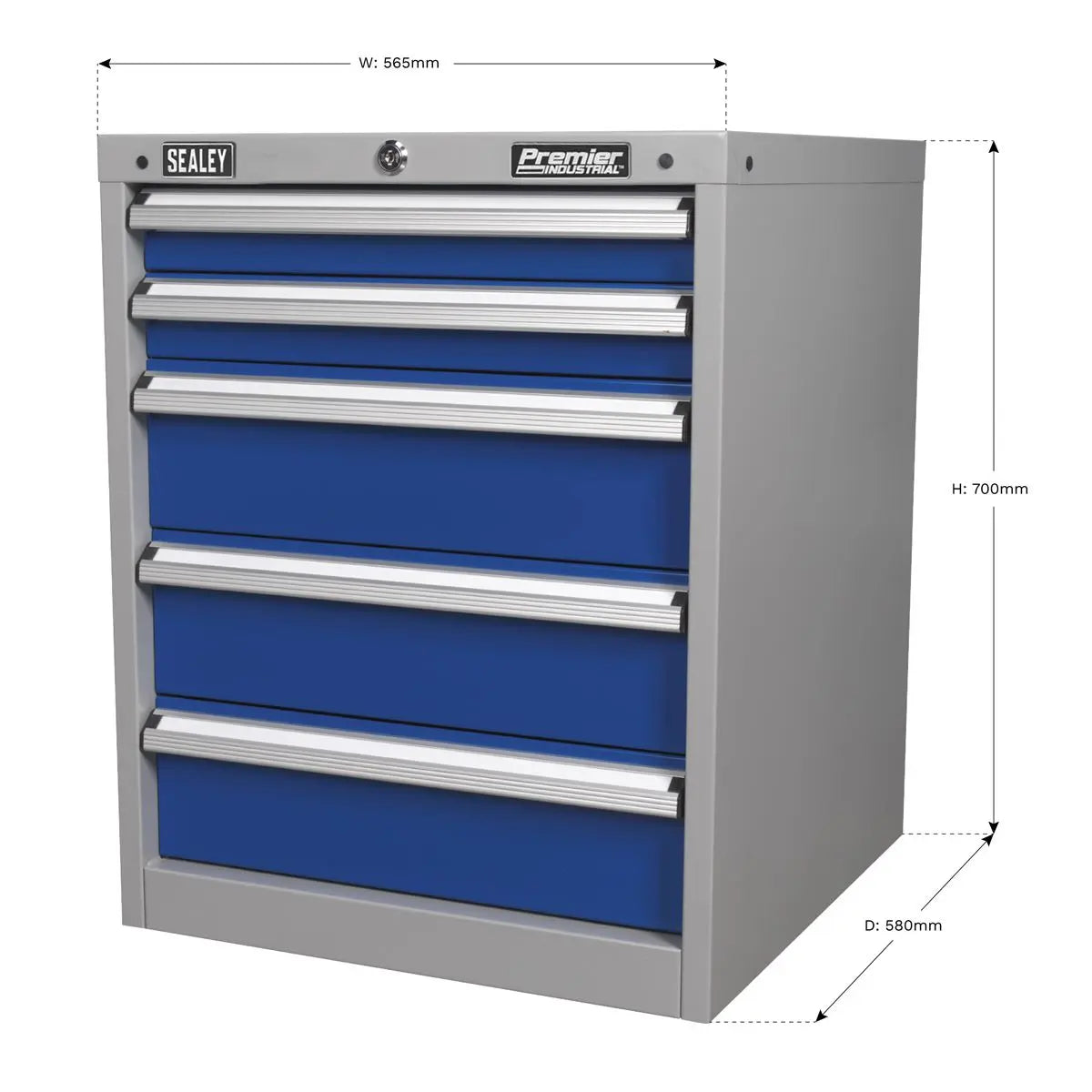 Sealey Premier Industrial Cabinet Industrial 5 Drawer  White Rose Tools