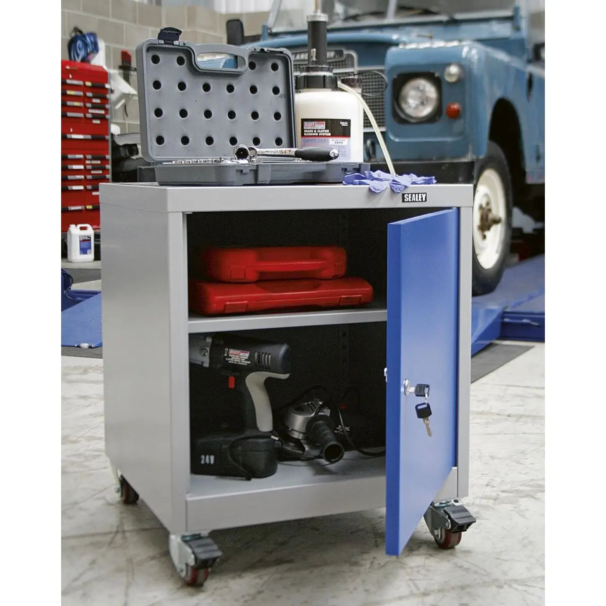 Sealey Premier Industrial Mobile Industrial Cabinet 1 Shelf Locker 