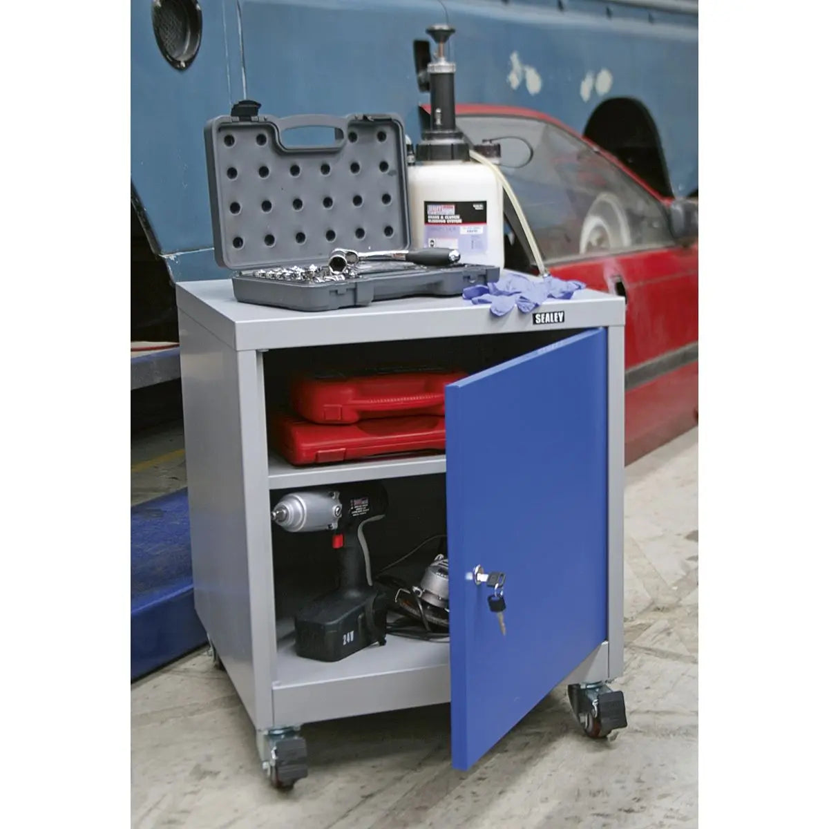 Sealey Premier Industrial Mobile Industrial Cabinet 1 Shelf Locker 