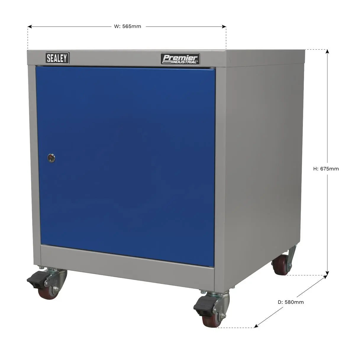 Sealey Premier Industrial Mobile Industrial Cabinet 1 Shelf Locker 