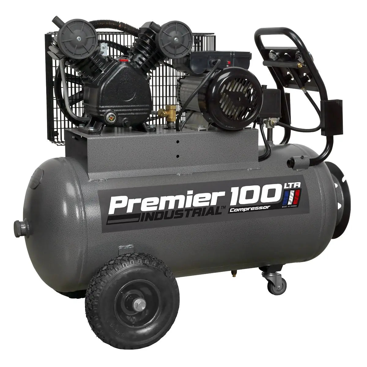 Sealey Premier Industrial Premier 100L Belt Drive Air Compressor with Front Control Panel 3hp 