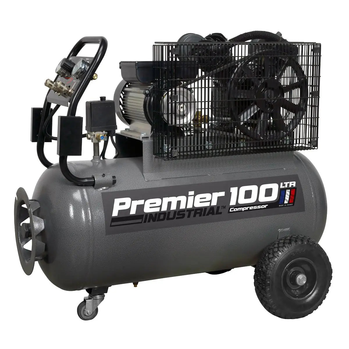 Sealey Premier Industrial Premier 100L Belt Drive Air Compressor with Front Control Panel 3hp 