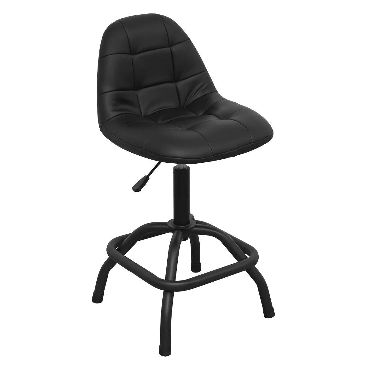 Sealey Premier Industrial Premier Industrial Pneumatic Workshop Stool with Adjustable Height Swivel Seat & Back Rest 