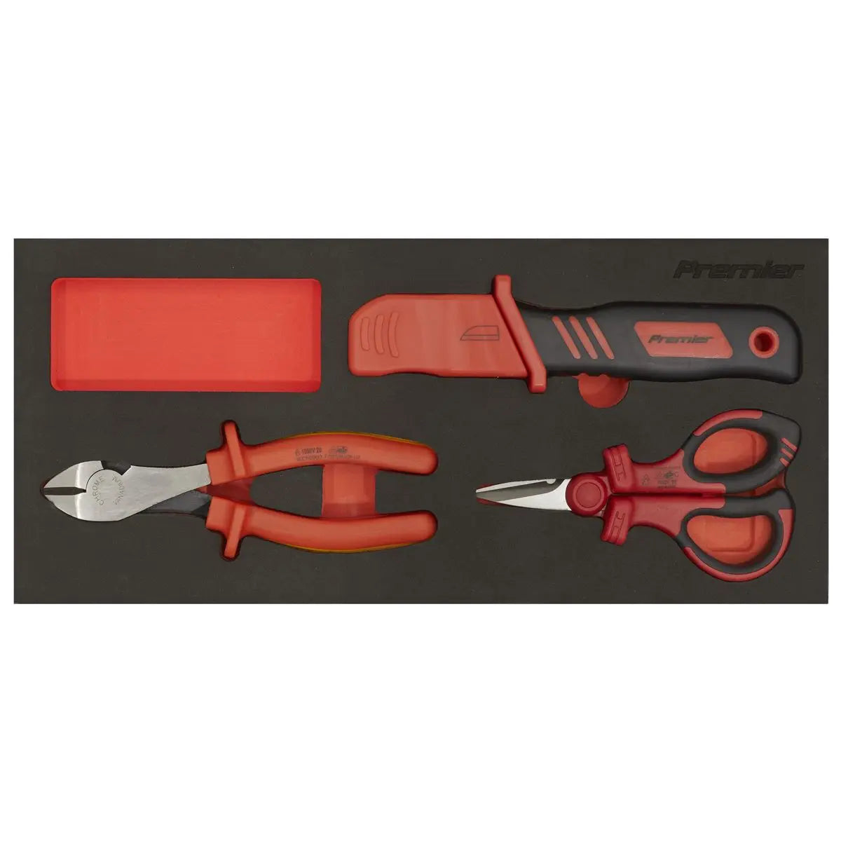 Sealey Premier Insulated Cutting Set 3pc with Tool Tray - VDE Approved  White Rose Tools