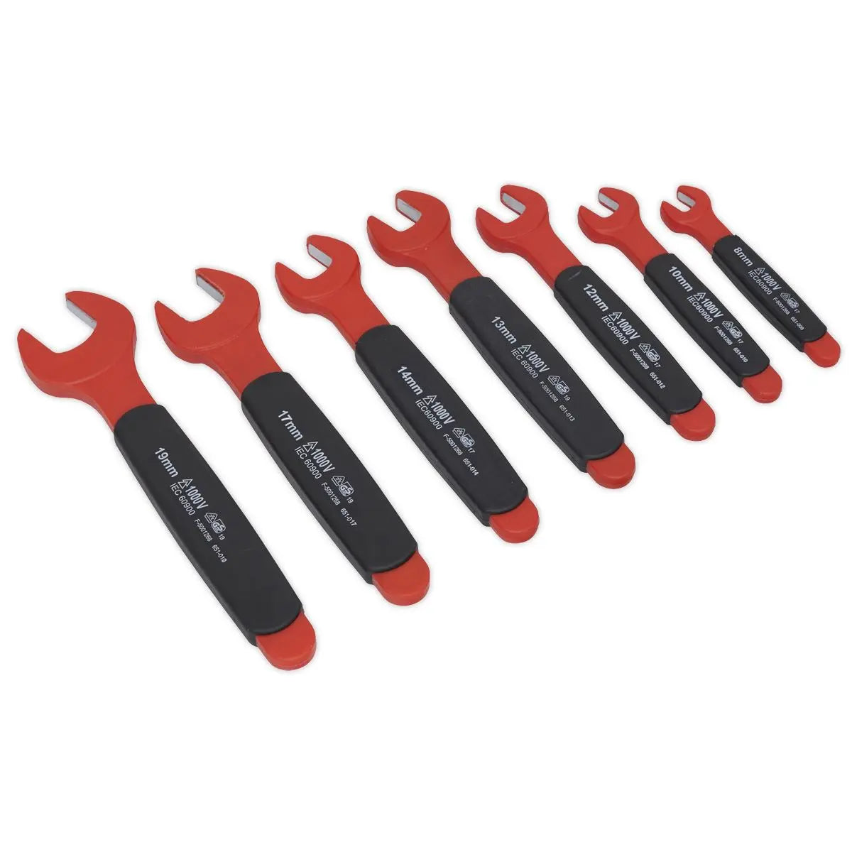 Sealey Premier Insulated Open-End Spanner Set 7pc VDE Approved 