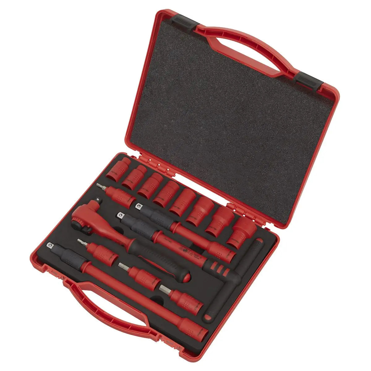 Sealey Premier Insulated Socket Set 16pc 3/8"Sq Drive 6pt WallDrive® VDE Approved 