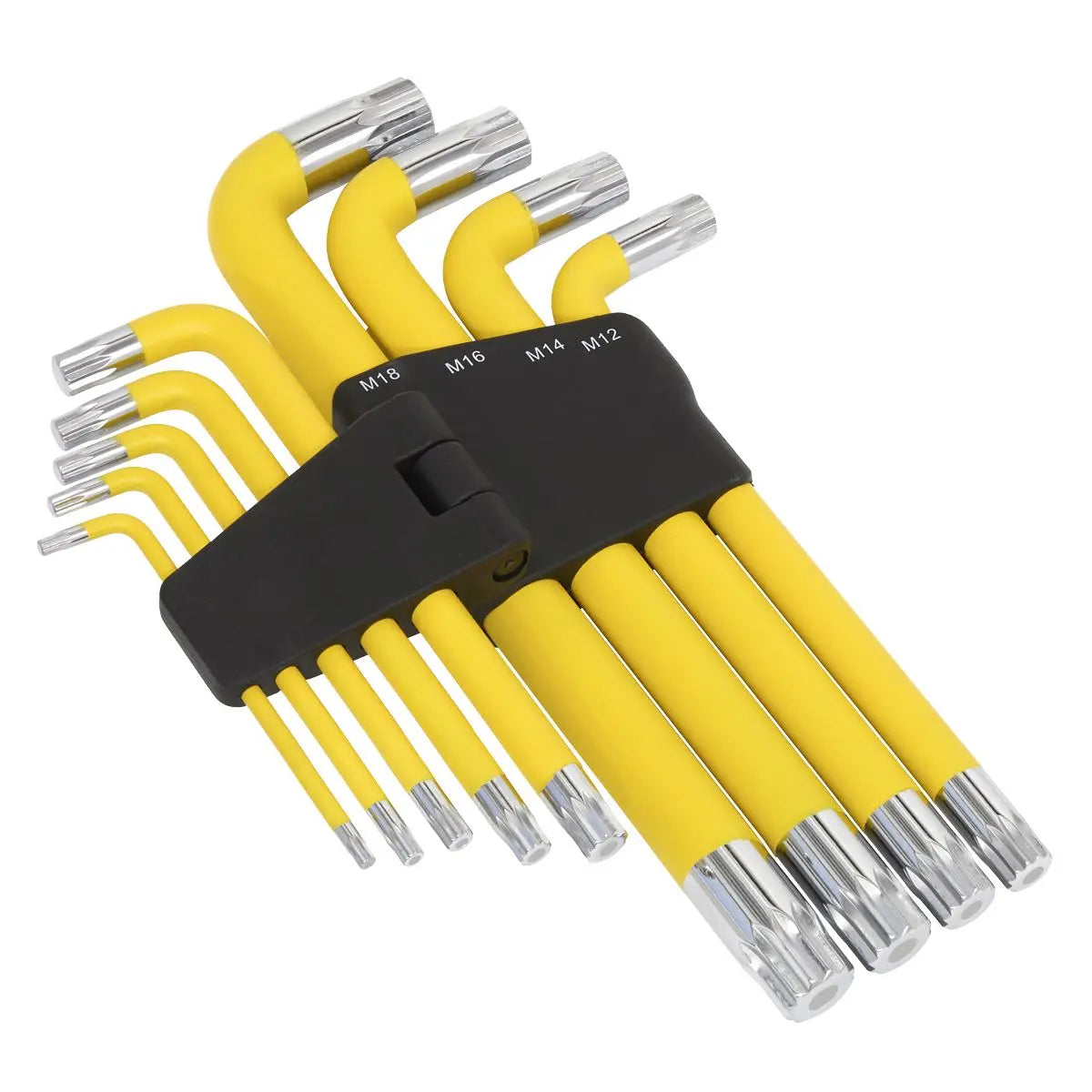 Sealey Premier Jumbo Spline Key Set 9 Piece Anti Slip M4-M18 