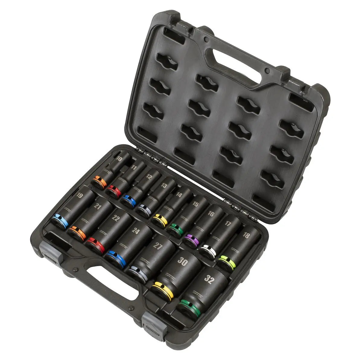 Sealey Premier Lock-On™ Deep Impact Socket Set 1/2"Sq Drive 16pc  White Rose Tools