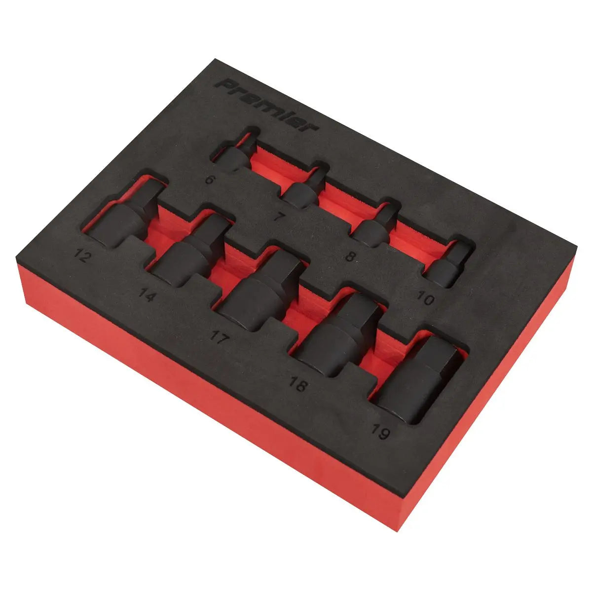 Sealey Premier Low Profile Impact Hex Socket Bit Set 1/4" & 3/8" Sq Drive 9pc - Metric 