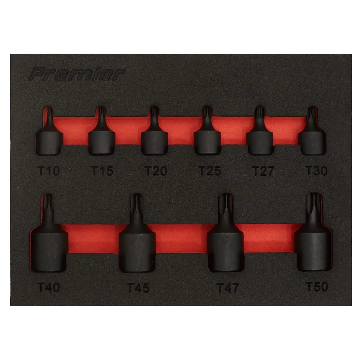Sealey Premier Low Profile TRX-Star* Impact Socket Bit Set 1/4" & 3/8" Sq Drive 10pc 