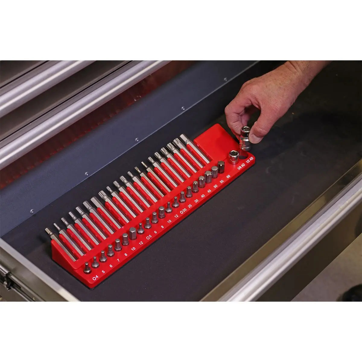 Sealey Premier Magnetic Bit Holder Tray 42 Bit Capacity for 10mm Hex Drive Bits 